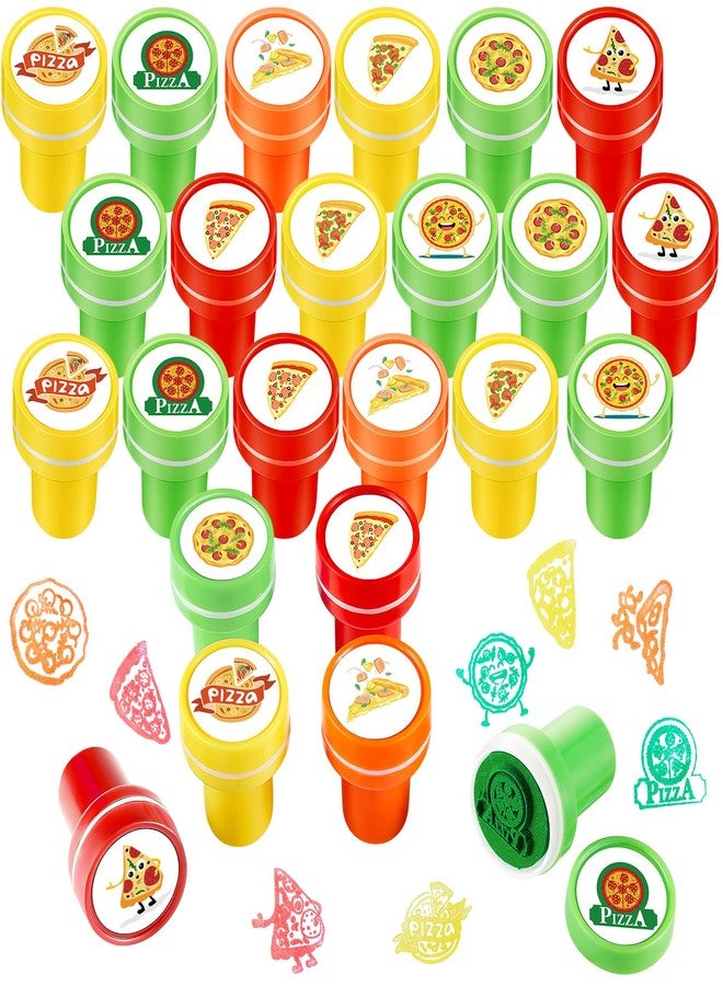 Feifeiya 24 Pcs Pizza Stamps for Kids Pizza Party Favors Cute Fast Food Fun Assorted Stamps Self Inking Stampers for Kids Carnival Holiday Birthday Favor School Student Prizes Rewards Gifts, 8 Styles - Image 1